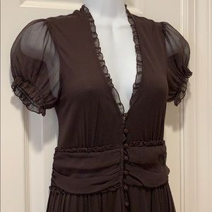 To the Max Mixed Media Brown Dress